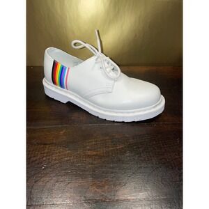 Dr. Martens 1461 Pride Rainbow Stripe White Leather Oxford Shoes M 6 W7 ONE SHOE